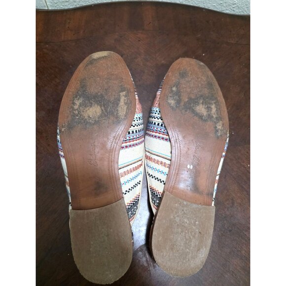 Sam Edelman Women's Clog Multicolor Textile Slip-On Loafers Gold Buckle Detail S - Picture 7 of 10